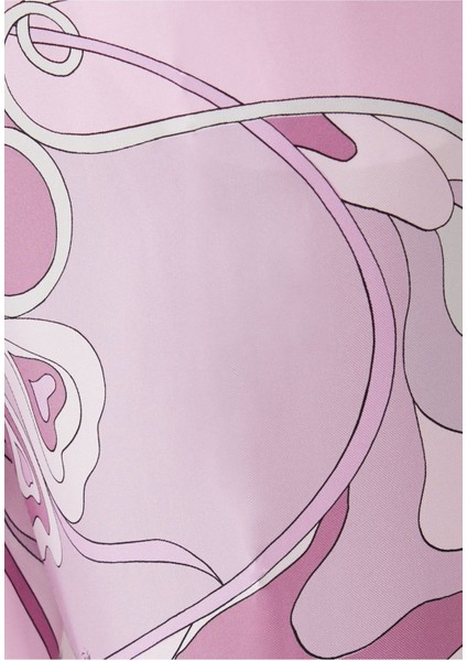 Orkide Desenli Ipek Twill Pantolon
