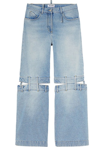 Kesik Detaylı Baggy Kot Pantolon