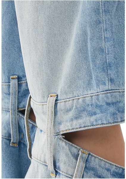 Kesik Detaylı Baggy Kot Pantolon