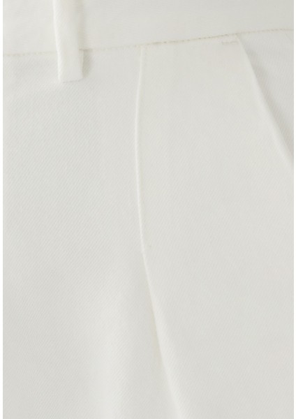 Geniş Paça Kot Pantolon - Ivory