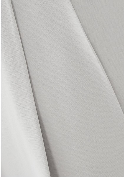 Çift Plise Pantolon - Lacivert Krepe Kumaş