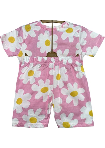 Kız Çocuk Papatya Desenli Şortlu Takım modelleri