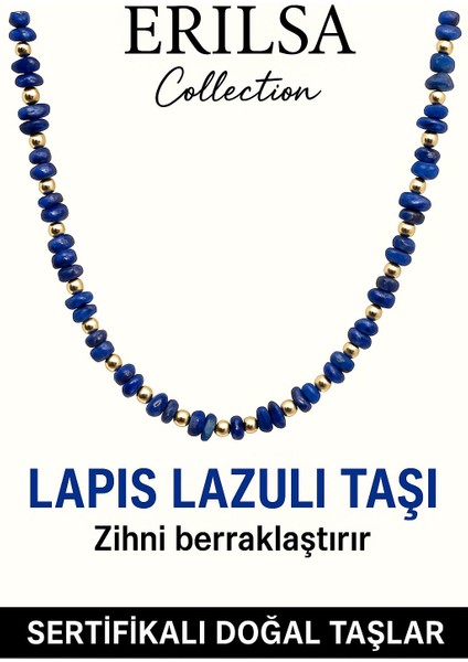 Sertifikalı Kırık Taşlı Model Inci - Lapis Lazuli Taşı Kolye