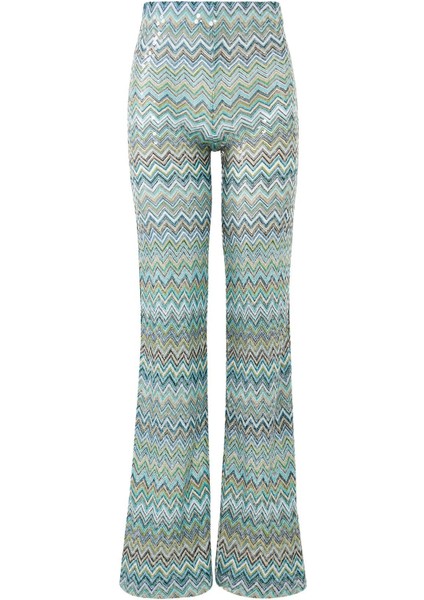 Zigzag Desenli Rahat Pantolon