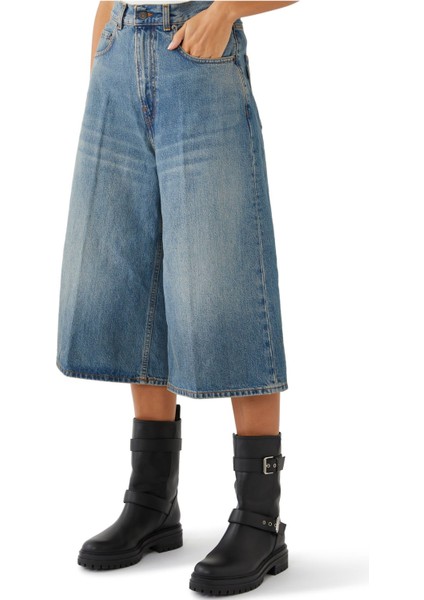 Kenarları Geniş Denim Pantolon indirimleri