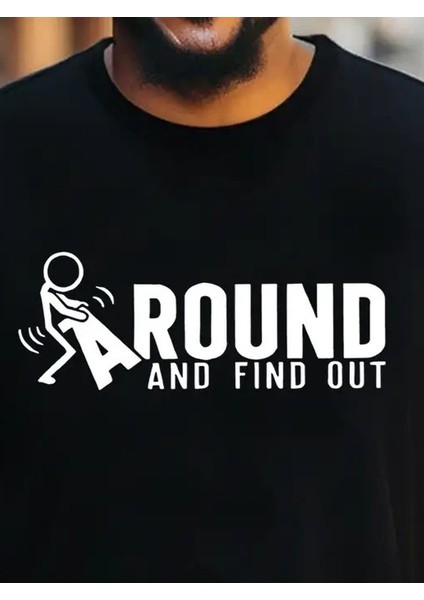 Erkek Around Baskılı Süprem T-Shirt
