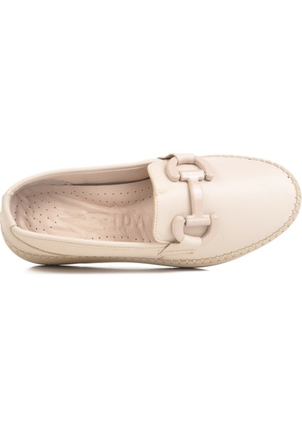 Bej Deri Anatomik Kadın Casual Ayakkabı fırsatları