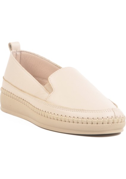 Bej Deri Anatomik Kadın Casual Ayakkabı modelleri