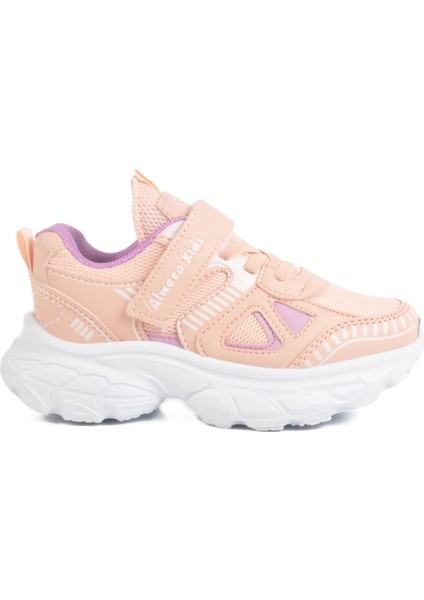 Pudra Cırtlı Fileli Kız Çocuk Spor Ayakkabı