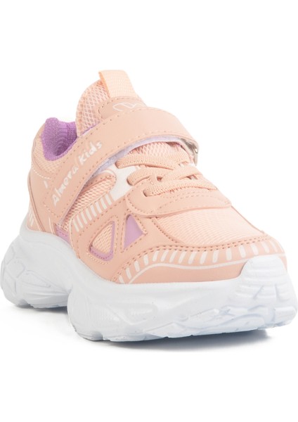 Pudra Cırtlı Fileli Kız Çocuk Spor Ayakkabı modelleri
