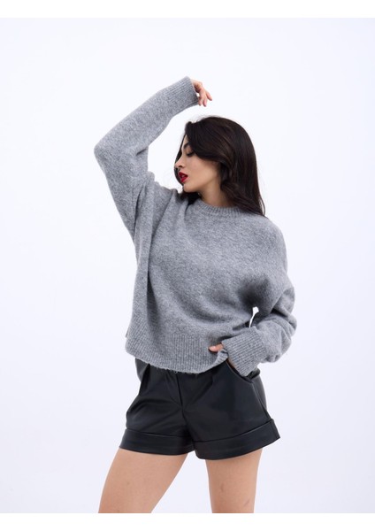 43031 Triko Yarım Balıkçı Kısa Kazak-Gri fiyatları