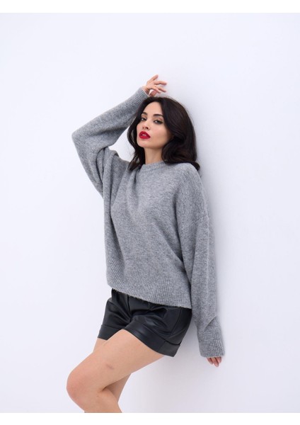 43031 Triko Yarım Balıkçı Kısa Kazak-Gri indirimleri