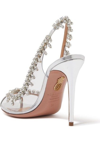 Kristal Taşlı Şeffaf Stiletto Topuklu Sandalet fiyatları
