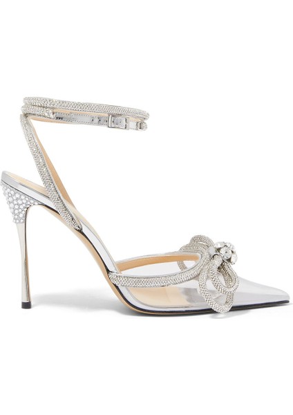 Kristal Taşlı Pvc Ankle Strap Topuklu Ayakkabı