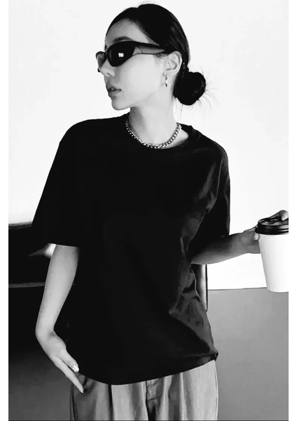 Baskılı Oversize T-Shirt - Siyah fiyatları