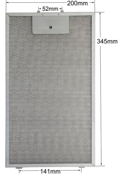 Davlumbaz Filtresi 200X345 mm Yağ Filtresi Mutfak Aspiratörü Havalandırma 200X345 mm