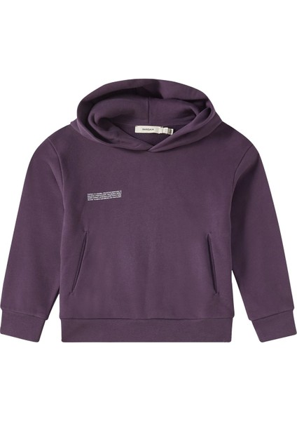Çocuklar Için Kapüşonlu Koyu Mor Sweatshirt