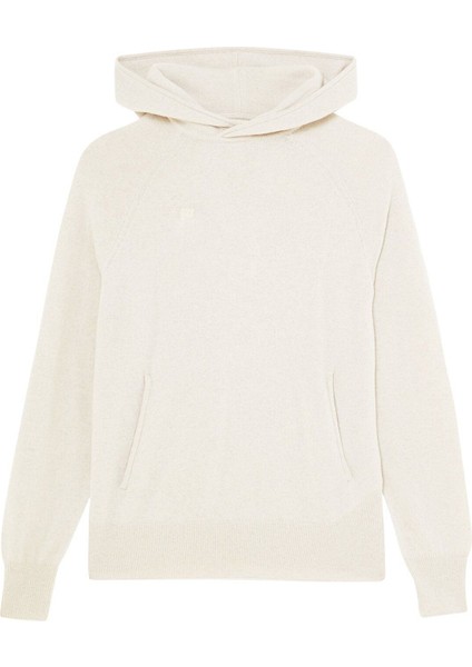Geri Dönüştürülmüş Kaşmir Kapüşonlu Sweatshirt - Bej