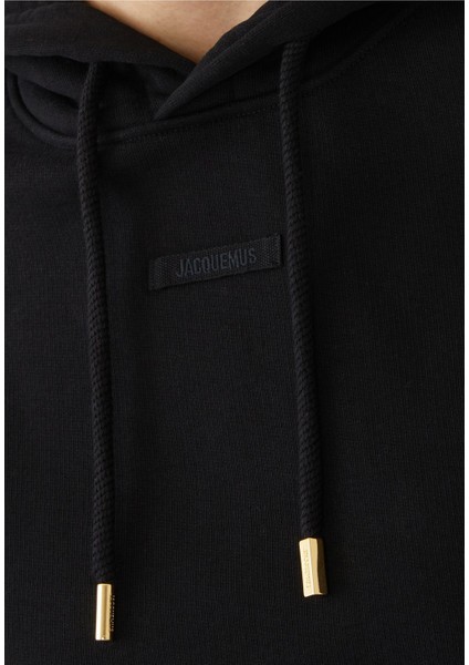 Şık ve Rahat Kapüşonlu Sweatshirt - Siyah