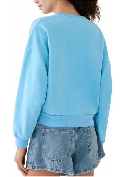 Kare Kesim Mavi Sweatshirt modelleri