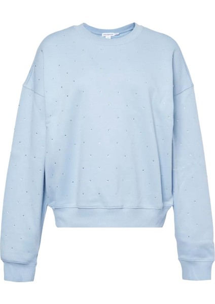 Kristal Yaka Sweatshirt - Açık Mavi