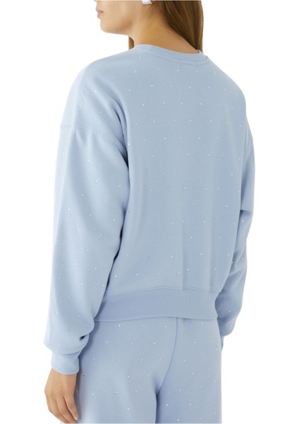 Kristal Yaka Sweatshirt - Açık Mavi modelleri
