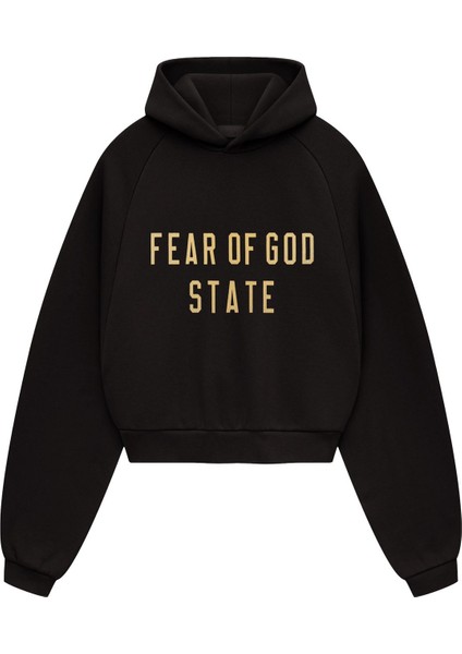 Kadın Fleece Kısa Kapüşonlu Sweatshirt