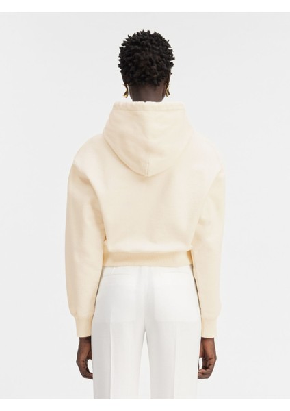 Şık ve Rahat Grosgrain Logo Hoodie Klasik Kısa Kesim ve Pamuk Fleece fiyatları