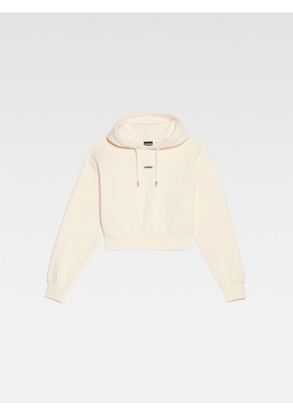 Şık ve Rahat Grosgrain Logo Hoodie Klasik Kısa Kesim ve Pamuk Fleece fırsatları