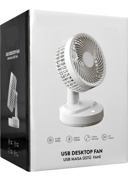 Ultra Sessiz/güçlü 2100RPM 5V USB Masaüstü 3 Hız Kademeli Fan/vantilatör