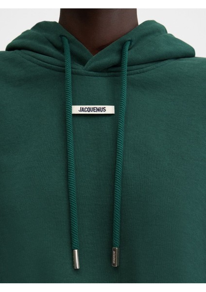 Klasik Cropped Grosgrain Logo Kapüşonlu Hoodie Pamuk Fleece, Şık Tasarım modelleri