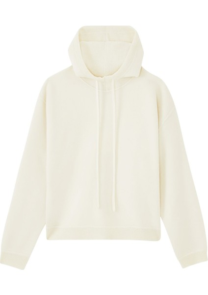 Lüks Kaşmir Örgü Kapüşonlu Sweatshirt