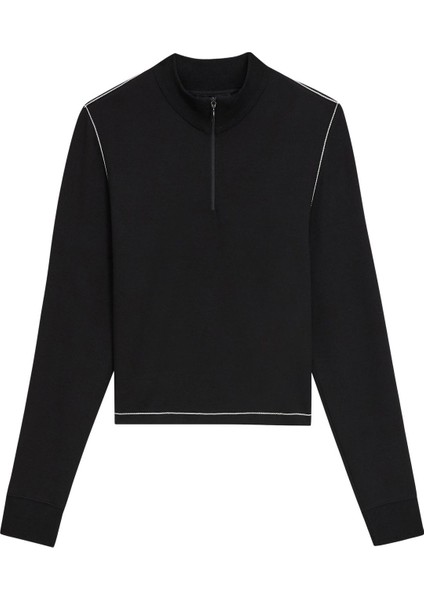 Kısa Fermuarlı Crop Sweatshirt
