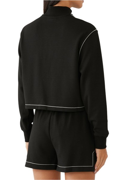 Kısa Fermuarlı Crop Sweatshirt
