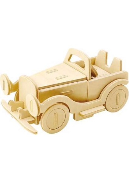 Ahşap Boyanabilir 2'li Klasik Araba - Kamyonet Modelli 3-D Puzzle Maket Seti
