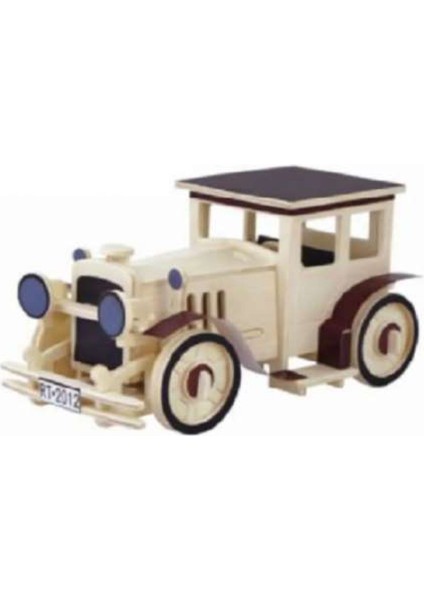 Ahşap Boyanabilir 2'li Klasik Araba - Kamyonet Modelli 3-D Puzzle Maket Seti