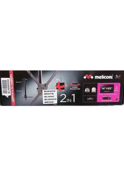 Vankyo V630W Meliconi Için Projektör Adaptörü 400 Ce Tavan Montajı P445833 Sadece Plastik Aparattır.