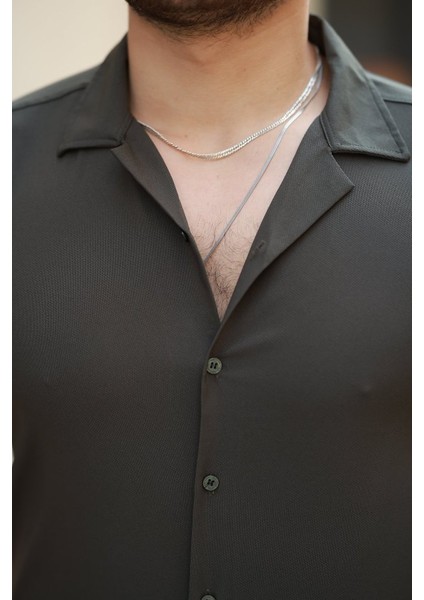 Erkek Apaj Yaka Kısa Kollu Gömlek modelleri