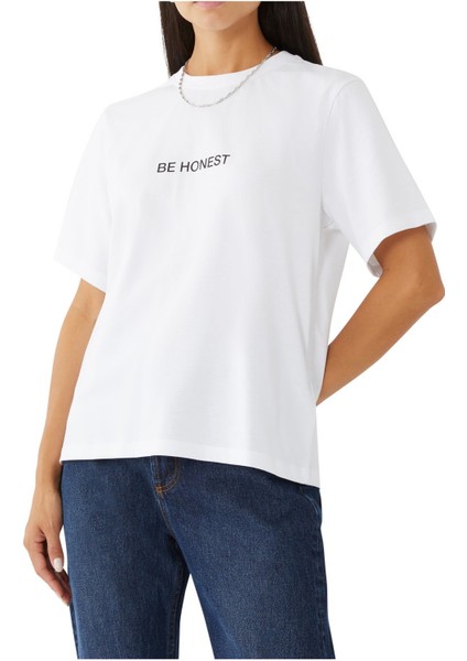 Şık Be Honest Slogan Tişört