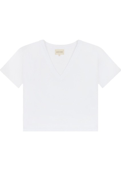 Organik Pamuklu Kısa Kollu Tişört - Beyaz