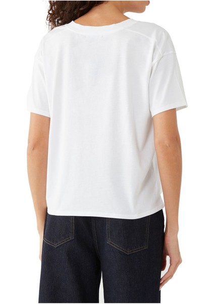 Organik Pamuklu Kısa Kollu Tişört - Beyaz modelleri