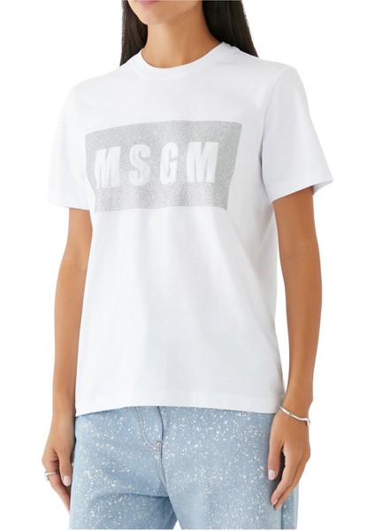 Simli Logo Baskılı Tişört