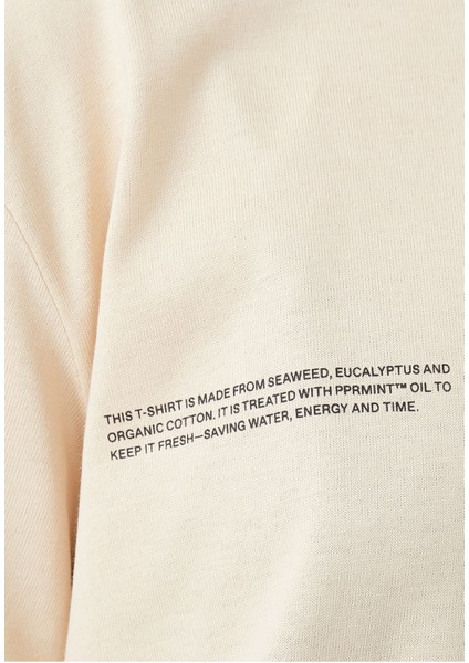 Organik Pamuklu T-Shirt - C-Fiber Teknolojisi ile - Bej fırsatları