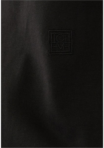 Eğimli Dikişli Tişört - Siyah fırsatları