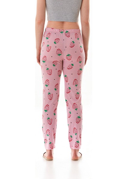 Çilek Baskılı Pijama Altı