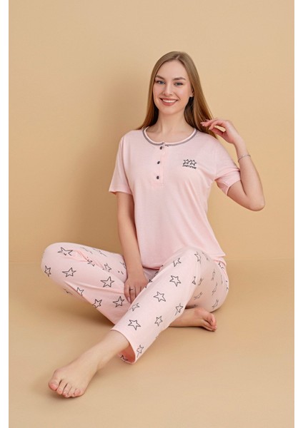 Yıldız Desenli Kısa Kollu Pijama Takımı