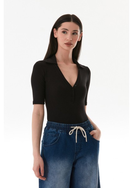 Basic Polo Yaka Çıtçıtlı Likralı Modal Body fiyatları