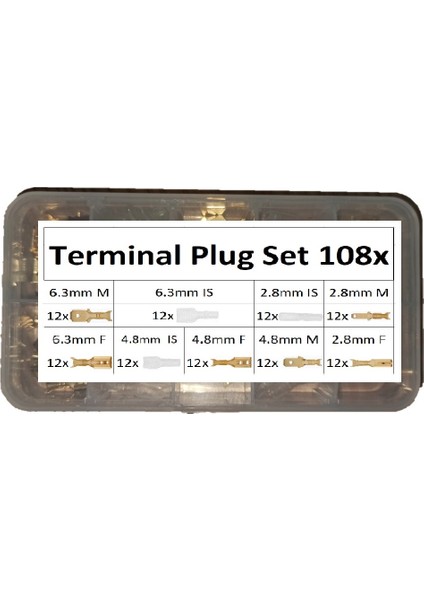 108 Adet Pirinç Terminal Konnektör Seti Kutulu