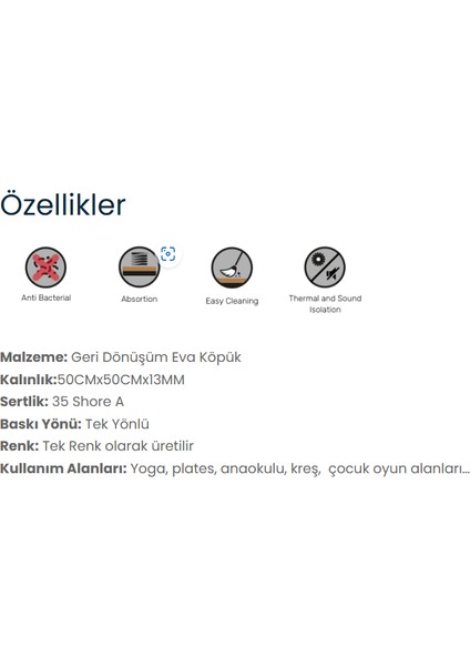 1,3 Cm 50x50 Tatami Zemin Minderi – Darbe Emici, Kolay Temizlik Ev, Okul, Fitness Için Çok Amaçlı Zemin Çözümü fiyatları