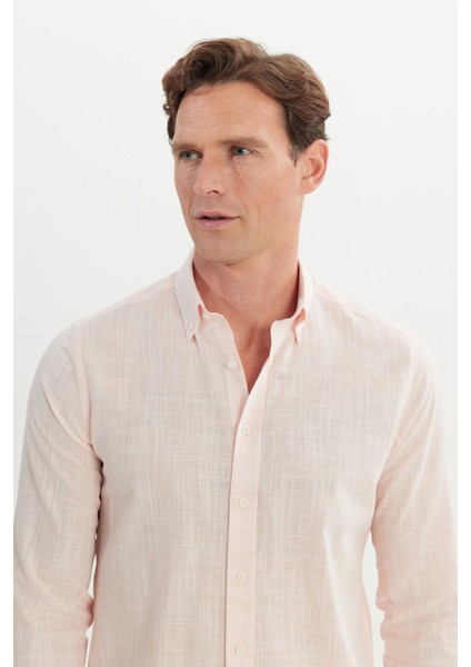 %100 Pamuk Slim Fit Düğmeli Yaka Gömlek fırsatları